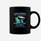Dinosaurier-Themen Tassen für Schwangere, Hallo Mama Botschaft