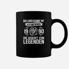 Geburt von Legenden 1990 Tassen, Schwarzes Retro Design