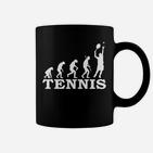 Herren Evolution zum Tennisspieler Tassen in Schwarz, Sport Design Tee