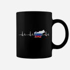 Herren Tassen Herzschlag Russland-Umriss, Motiv Tee für Männer