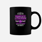Ich bin die verrückte Litauerin Damen Tassen, Schwarzes Tee mit Spruch