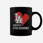 LA Liesing Atzersdorf Herz Logo Tassen, Trendiges Design in Schwarz