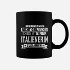 Schwarzes Herren-Tassen Zusammen mit einer Italienerin, Lustiges Spruch-Design