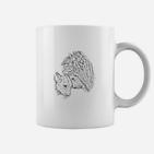 Herren Tassen mit Schwarz-Weiß Wolf-Print, Stilvolles Wolfsmotiv Tee