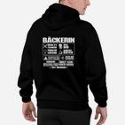 Humorvolles Bäckerin Hoodie, Lustige Sprüche für Backfans