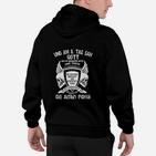 Schwarzes Amish Polta Hoodie mit Grafikmotiv, Unikat Tee