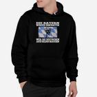 Bayern-Humor Schwarzes Hoodie Bayern als Helden, Lustiges Spruch-Hoodie