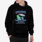 Dinosaurier-Themen Hoodie für Schwangere, Hallo Mama Botschaft
