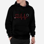 Herzschlag Liebespuls Design Hoodie Schwarz, Romantisches Partner-Outfit