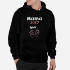 Mama 2020 Lädt Hoodie, Fußabdrücke Design für Damen in Schwarz