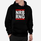 NRB RNG Schriftzug Schwarzes Hoodie im Blockdesign, Coole Streetwear