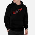 Schwarzes Herren Hoodie mit rotem Aufdruck, Grafik Tee Design