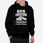 Schwarzes Hoodie Opa & Enkel, Verbundenheit Herzbotschaft Design