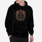 Vintage Löwenwappen Herren Hoodie Schwarz, Retro Stil Tee