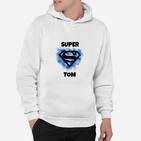 Personalisiertes Superhelden-Hoodie mit Namen 'SUPER TOM', Einzigartiges Design