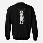 Cool Cat Design Herren Sweatshirt – Lustiges Katzenmotiv, Schwarz