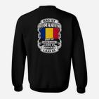 Rumänien-Patrioten Sweatshirt Schwarz, Landesflagge & Stolz Spruch