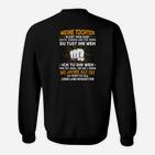 Schwarzes Sweatshirt Vater Tochter Schutz Spruch & Faust Motiv