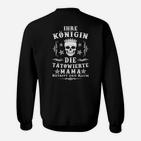 Tätowierte Mama Königin Schwarzes Sweatshirt, Modisches Tee für Mütter