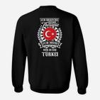 Therapieersatz Türkei Sweatshirt, Schwarzes Tee mit Flagge & Spruch