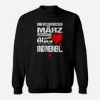 Besserwisser März Dame Sweatshirt, Schwarzes Herz-Design Tee