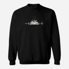 Bücherherz Pulslinien-Design Schwarzes Sweatshirt für Buchliebhaber