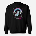 Einhorn Sweatshirt Schwarz mit Regenbogen, Motivations-Spruch