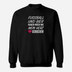 Fussball und Bier Herz Sweatshirt, Lustiges Fan Sweatshirt