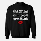 Hessen Pride Sweatshirt Schwarz - Hessinnen Sinn Erotisch & Lippenabdruck