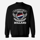 Holland-Liebhaber Sweatshirt Schwarz mit Spruch 'Therapie in Holland'