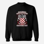 Kroatisches Patriotisches Blut-Motto Sweatshirt in Schwarz, Stolzes Erbe
