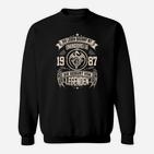 Legendäres Geburtsjahr 1987 Herren Sweatshirt, Schwarzes Retro Design