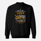 Löwe Motiv Damen Sweatshirt, Inspirierendes Zitat, Schwarzes Tee