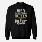 Lustiges Bier Sweatshirt Bier ist Salat Spruch, Geschenk für Bierfreunde