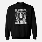 Patriotisches Schwarzes Sweatshirt - Mein Herz Lebt in Albanien