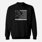 Pferdemama Schwarzes Sweatshirt, Motiv für Pferdeliebhaber