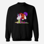 Schwarzes Einhorn Sweatshirt mit Farbverlauf & Schmelzdesign