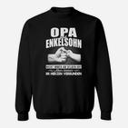 Schwarzes Sweatshirt Opa & Enkel, Verbundenheit Herzbotschaft Design