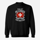 Schwarzes Sweatshirt Schweiz-Motiv, Das ist die Schweiz - Friss oder Stirb