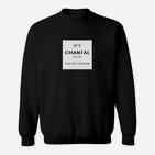 Schwarzes Unisex Sweatshirt mit Chantal Nº 5 Parfum-Design, Stilvolles Mode-Statement
