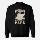 Superheld Papa Sweatshirt, Vatertag Idee in Schwarz