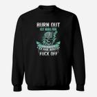 Totenkopf Schwarzes Sweatshirt mit Burn Out Statement, Modisches Print-Design