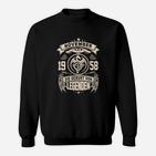 Vintage 1958 Geburtstags-Legenden Sweatshirt, Retro Design Unisex Schwarz