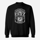 Vintage 1987 Jahrgang Perfektion Sweatshirt Retro Look Schwarz