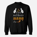 Weltbeste Mama Sweatshirt mit Daumen-Hoch & Herzchen, Personalisiertes Design