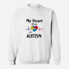 Autismus-Bewusstsein Sweatshirt Herzschlag für Autismus, Herz-Design
