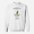 Einfache Frau Angeln und Wein Sweatshirt, Weißes Damen Tee