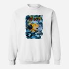 Kinder Cartoon Taucher Sweatshirt Großer Fisch, Lustiges Meerestier-Motiv