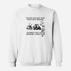 Landwirtschaft Sweatshirt für Frauen, Kaffee, Traktor & Hund Motiv