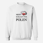 Mein Herz schlägt für Polen Sweatshirt, Patriotisches Design